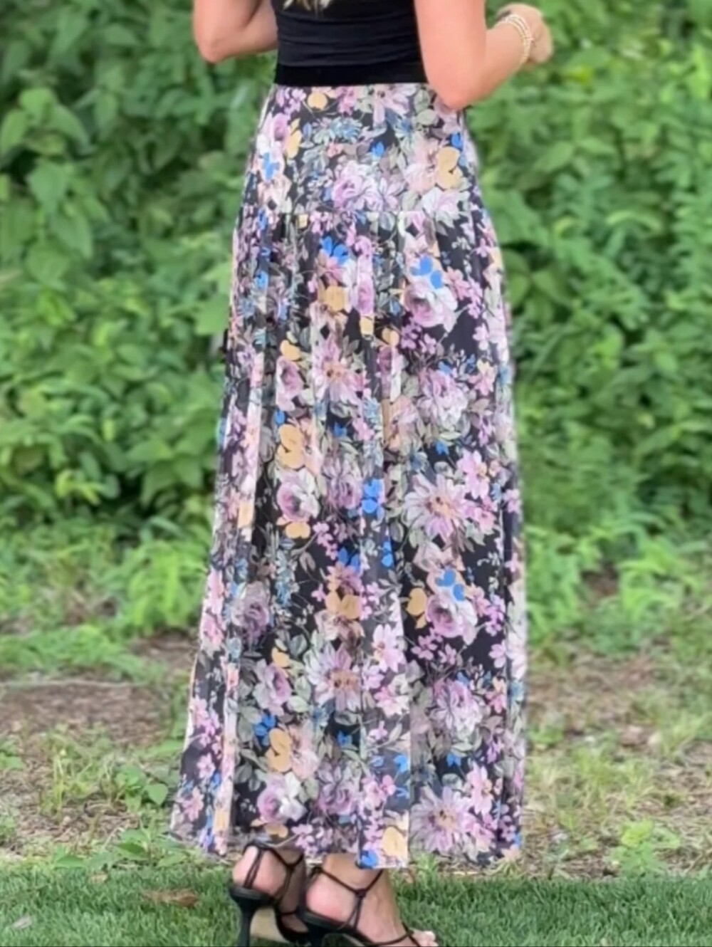 Robert Lewis maxi skirt colorful SP stretchy material Purple green yellow